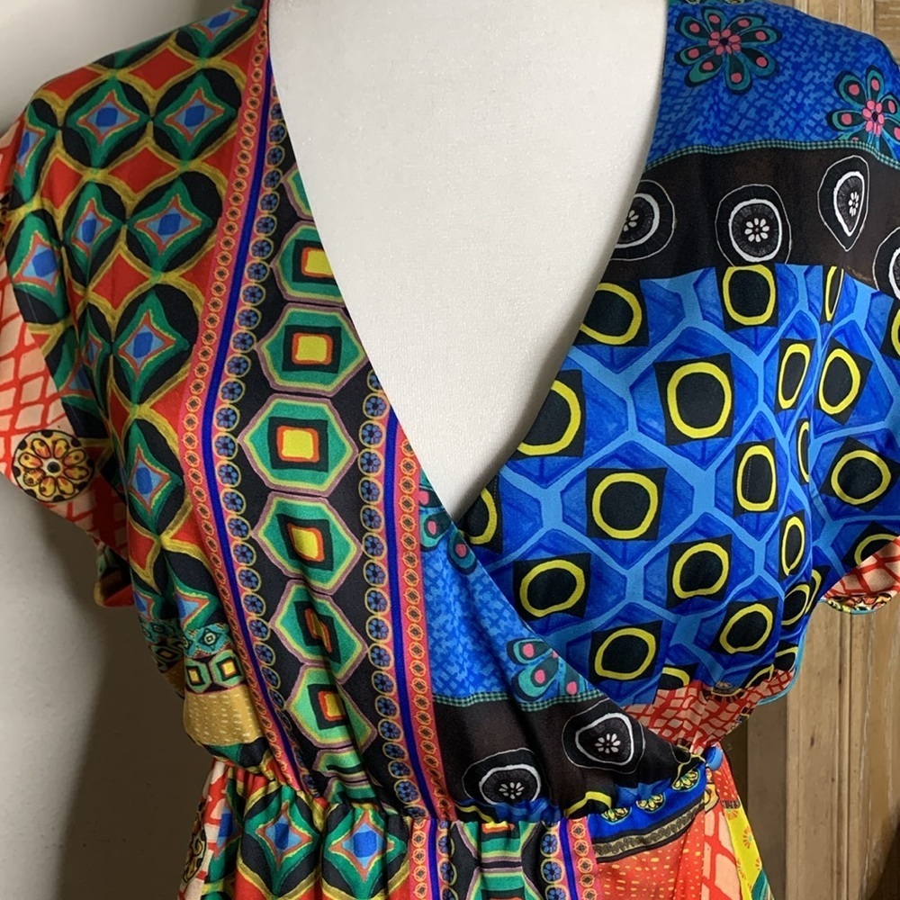 Alice & Olivia Dani Cap Sleeve Ruffle Kimono Dress - Picture 6 of 11